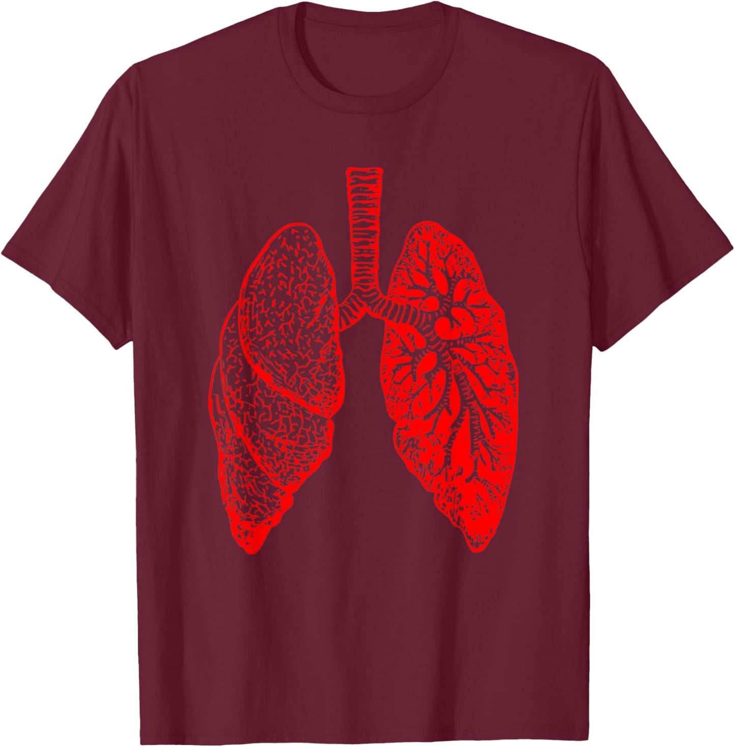 Anatomy Drawing Pulmonologist, Respiratory Lungs Gift T-Shirt - T-Shirt | Maroon