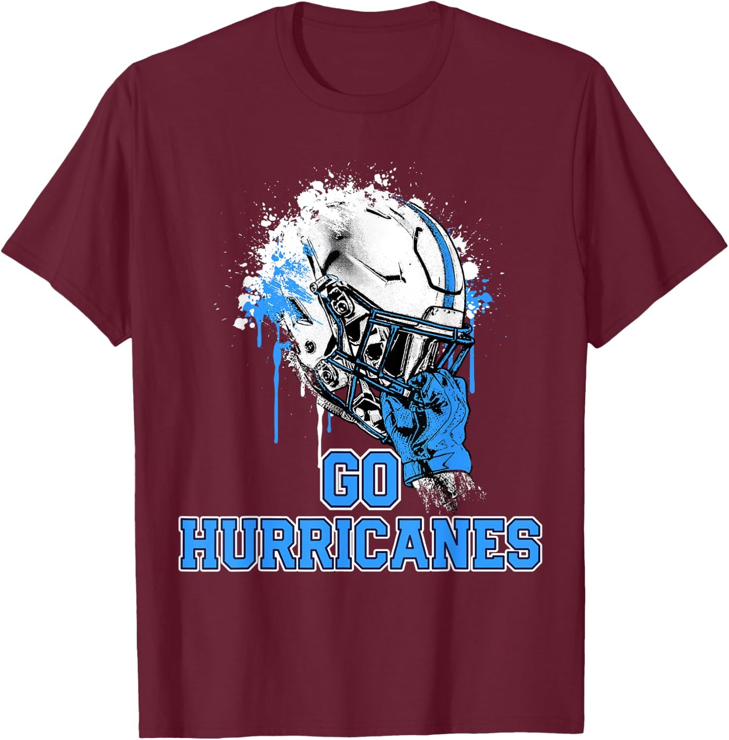 South Plaquemines Hurricanes Rising Helmet GO! T-Shirt - T-Shirt | Maroon