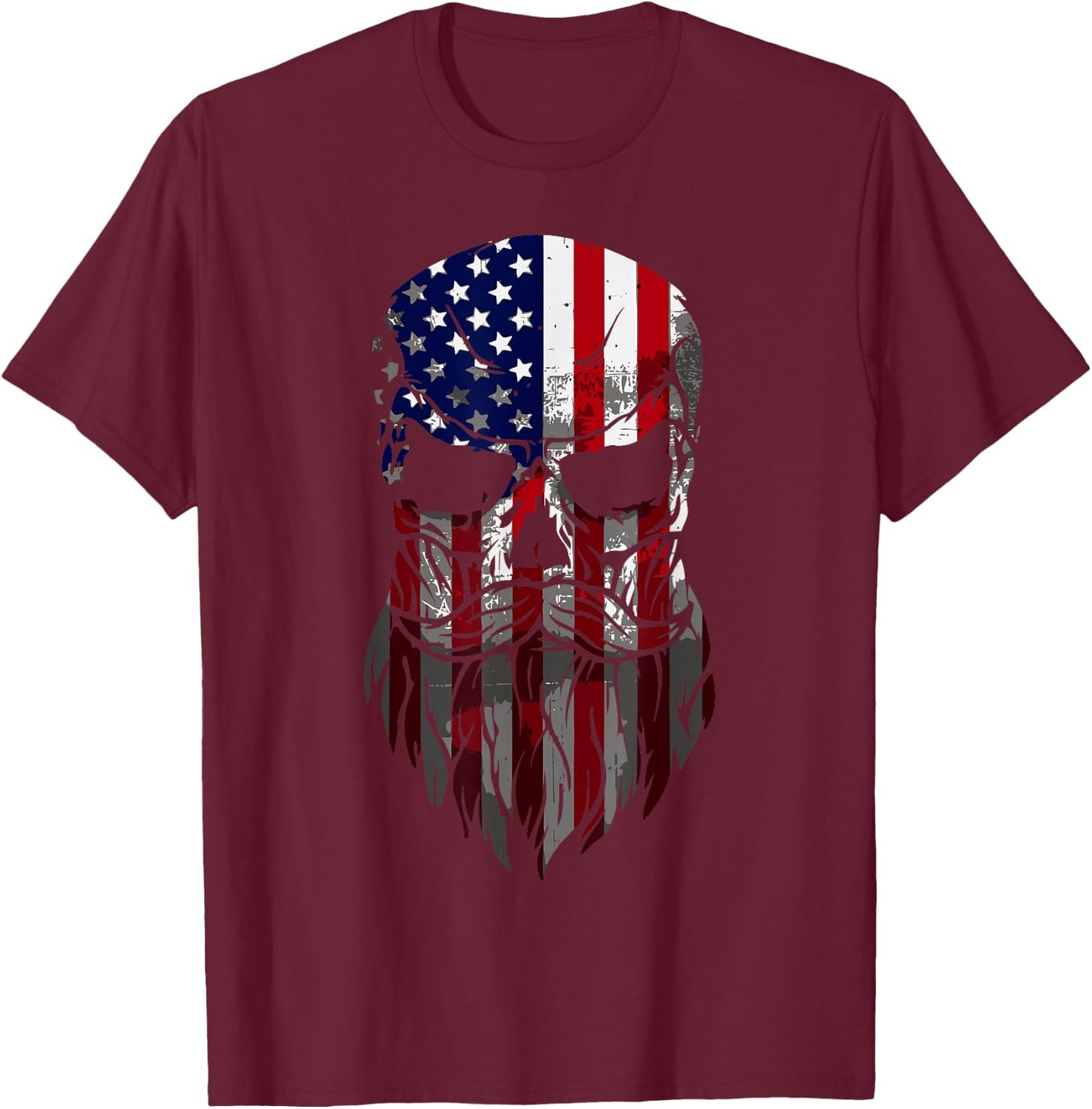 American Beard Skull Men's T-Shirt - T-Shirt | Maroon