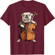 Cute English Bulldog Dog Playing Cello Musician Music Women Kids T-Shirt - T-Shirt | Maroon