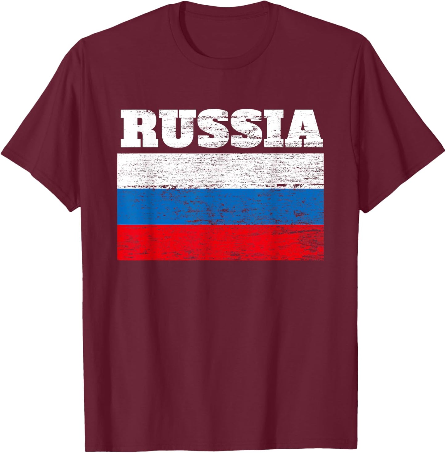 Russia Flag Cool design Gifts Idea T-Shirt - T-Shirt | Maroon