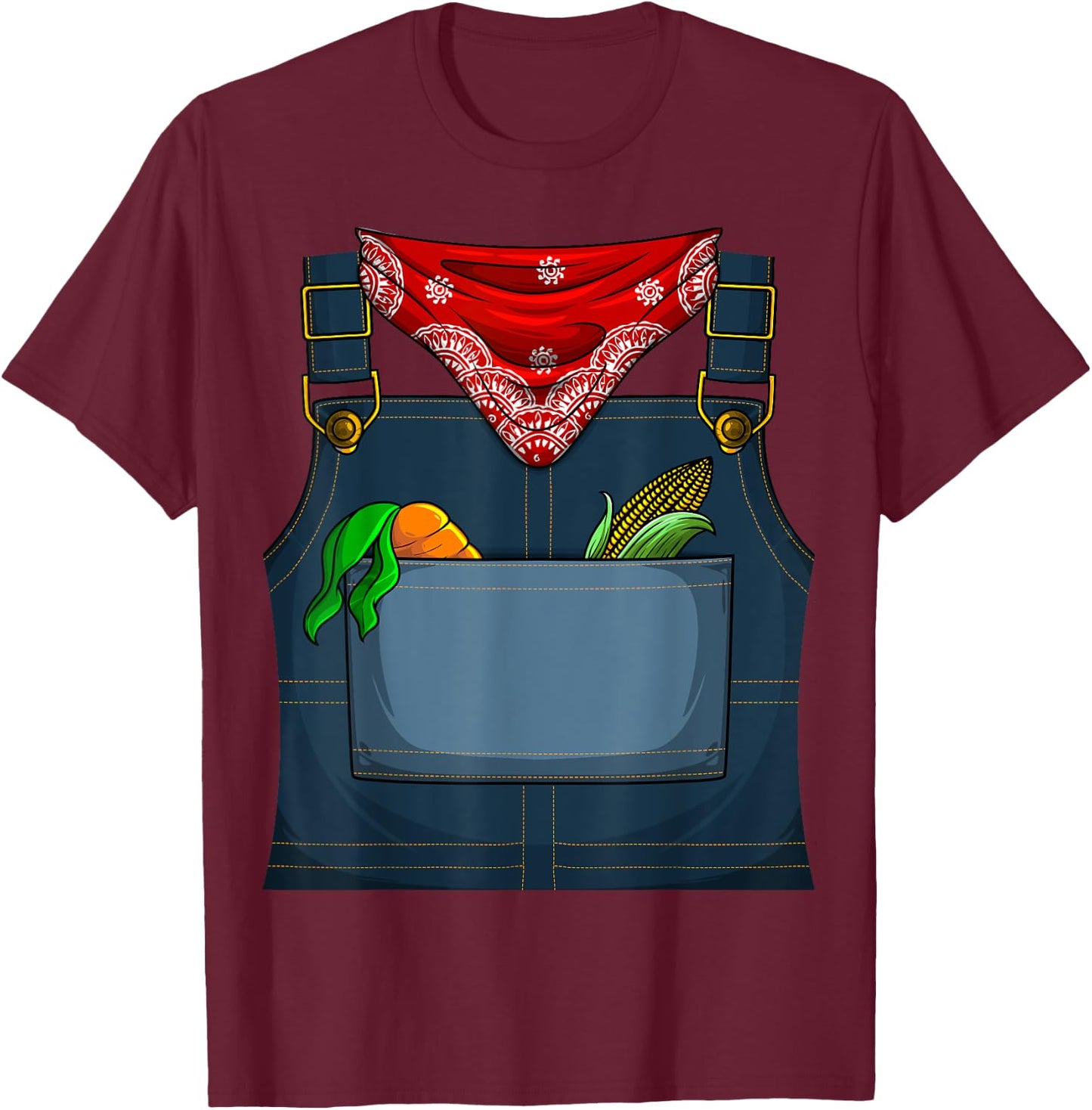 Cute Farmer Costume Halloween | Funny Simple Farming Gift T-Shirt - T-Shirt | Maroon
