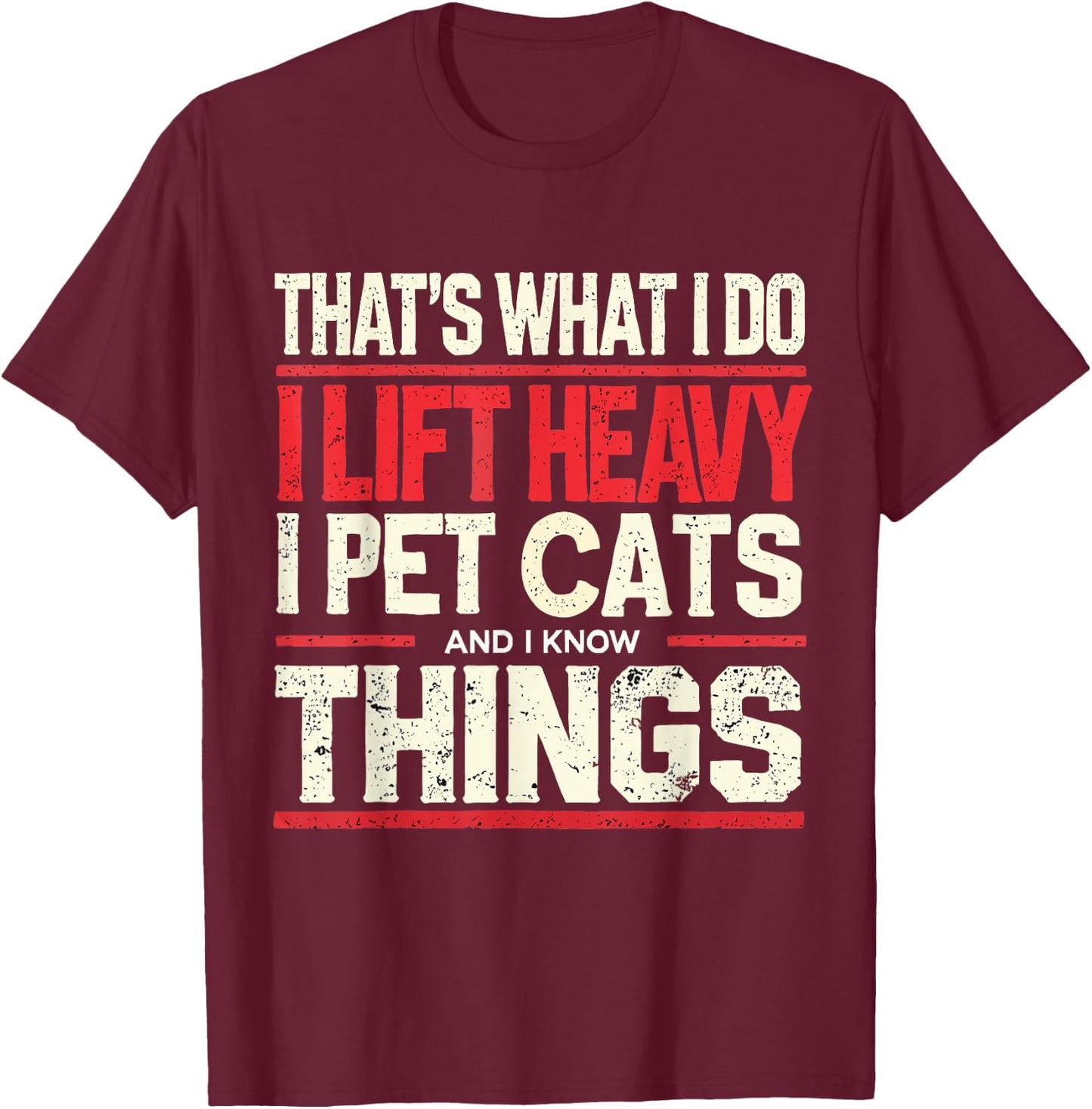 Funny Gym Workout Weightlifting Cat Animal Themed Quote Women T-Shirt - T-Shirt | Maroon