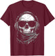 Skull Music Headphone Motif Sunglasses Artwork Skull T-Shirt - T-Shirt | Maroon