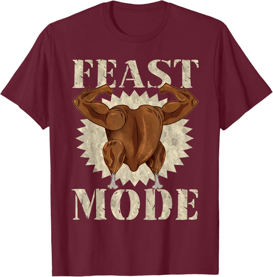 Family Dinner Designs By MCG.Co Thanksgiving Humor Gym Weight Lifting Black Adults Classic Fit Modern Casual Thanksgiving Christmas Letter Print T-Shirt - T-Shirt | Maroon