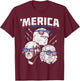 Merica Washington Franklin Eagle 4th Of July USA Patriot Kids Men T-Shirt - T-Shirt | Maroon