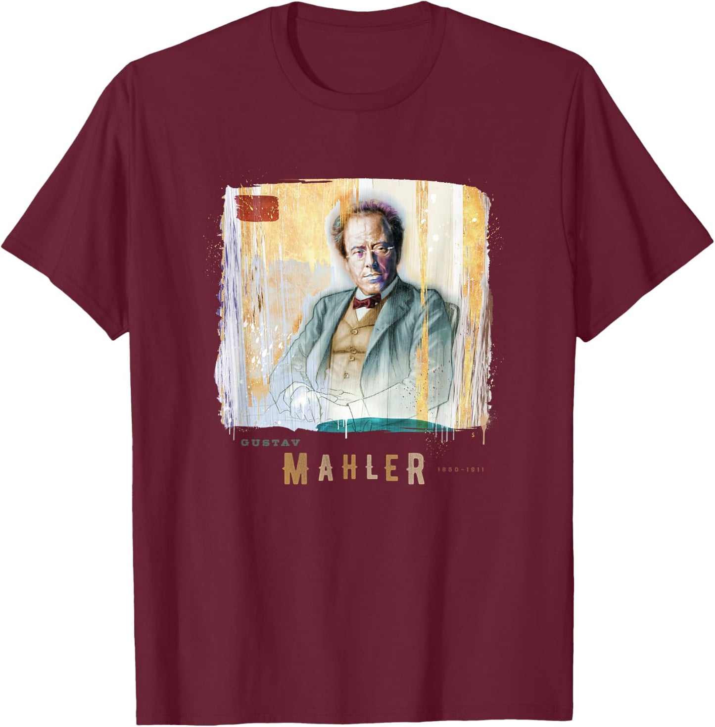 Mahler - Great Composers Classical Portrait Gift T-Shirt - T-Shirt | Maroon