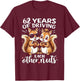 62 Years Of Driving Each Other Nuts Funny Couple Anniversary T-Shirt - T-Shirt | Maroon