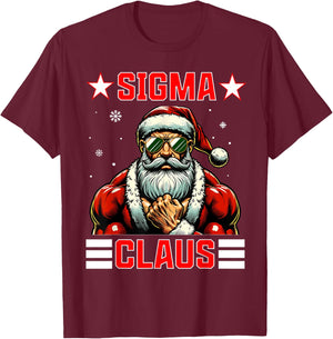 Sigma Claus Funny Christmas Santa Rizz Middle School Kids T-Shirt - T-Shirt | Maroon