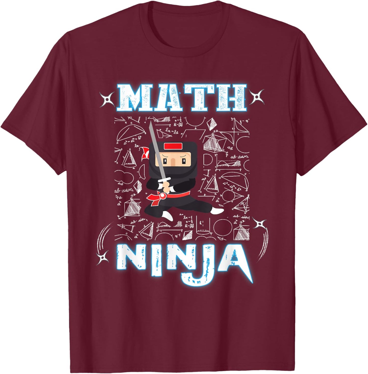 Real Math Ninja - Cool Maths Shirts for Kids Warrior T-Shirt - T-Shirt | Maroon