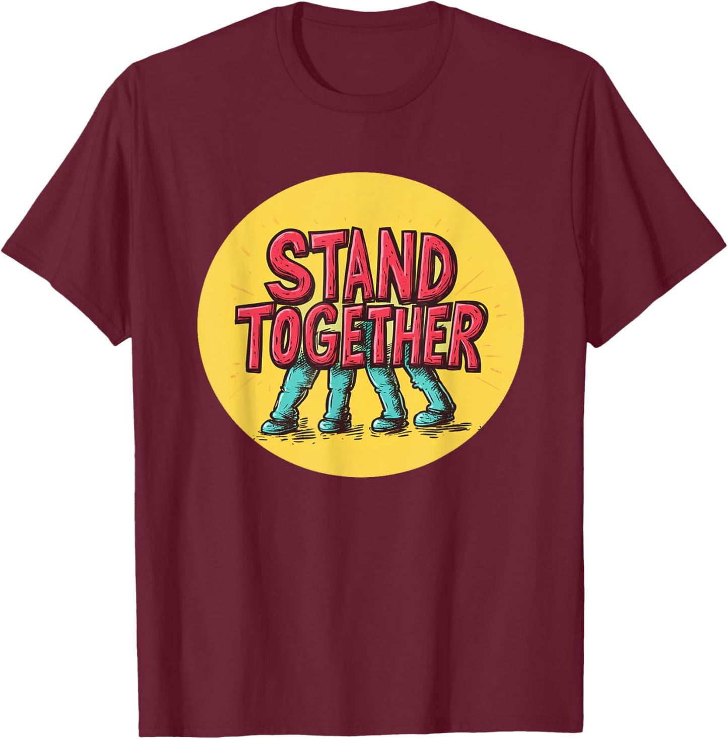 Pretty Stand Together Outfit for Boys and Girls T-Shirt - T-Shirt | Maroon