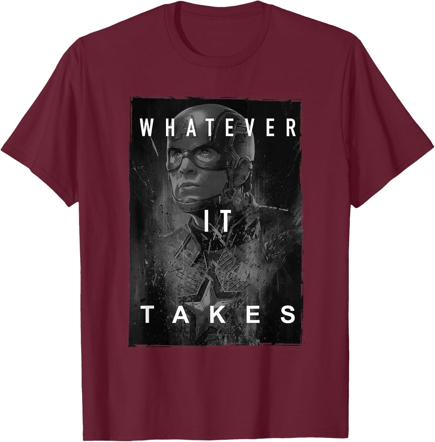 Avengers Endgame Captain America What Ever It Takes Poster T-Shirt - T-Shirt | Maroon