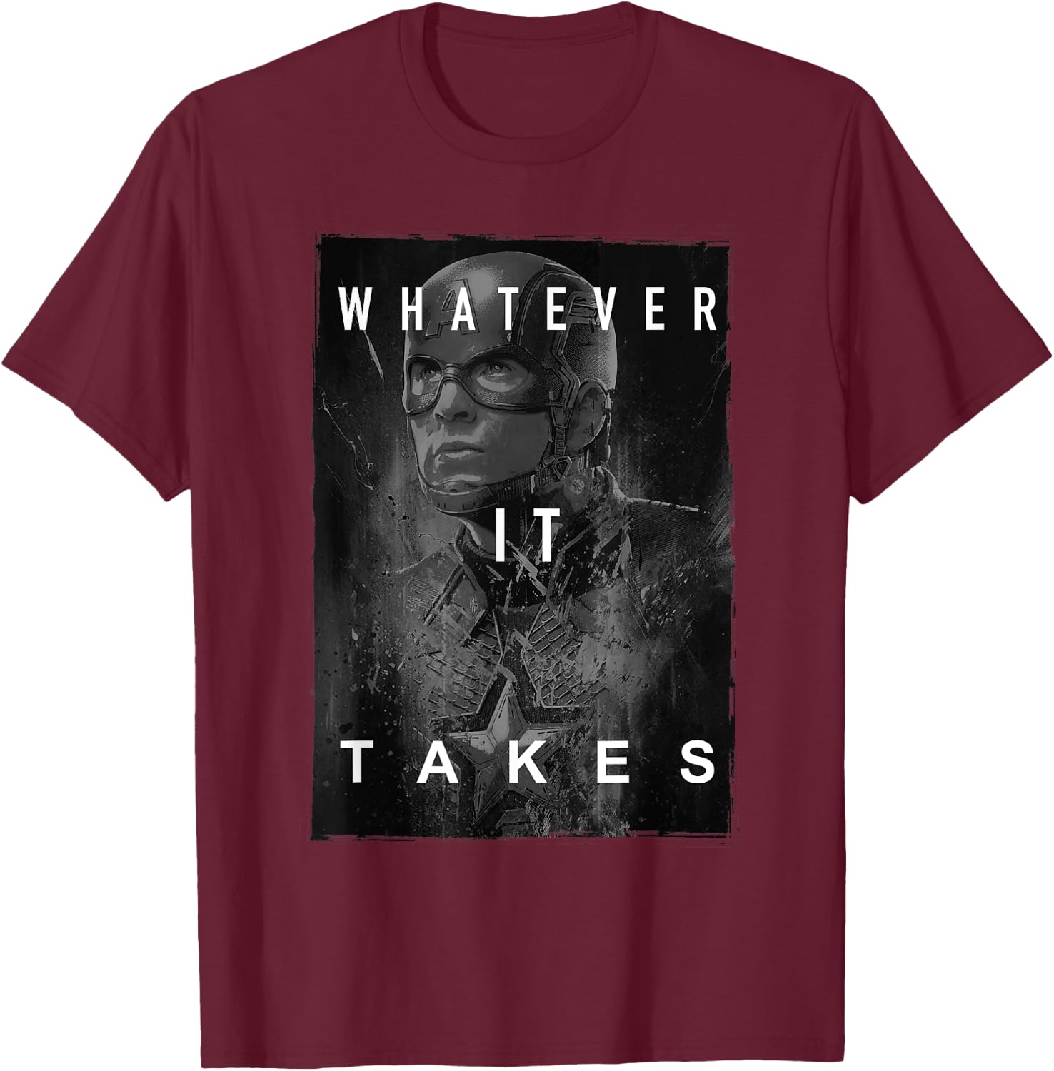 Avengers Endgame Captain America What Ever It Takes Poster T-Shirt - T-Shirt | Maroon