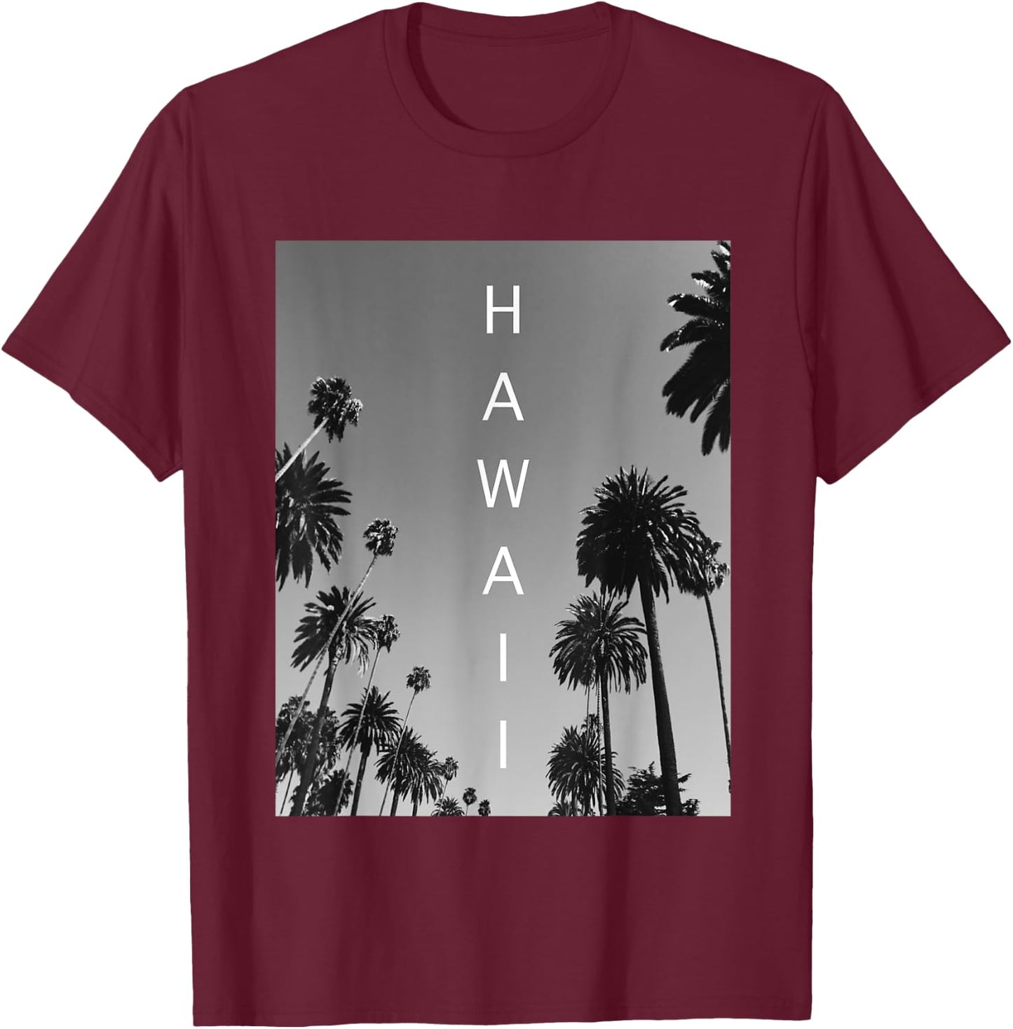 Hawaiian Shirts With Palm Trees Cool Hawaii Vacation GIfts T-Shirt - T-Shirt | Maroon