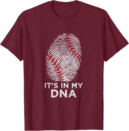 Baseball It's In My DNA T-Shirt - T-Shirt | Maroon