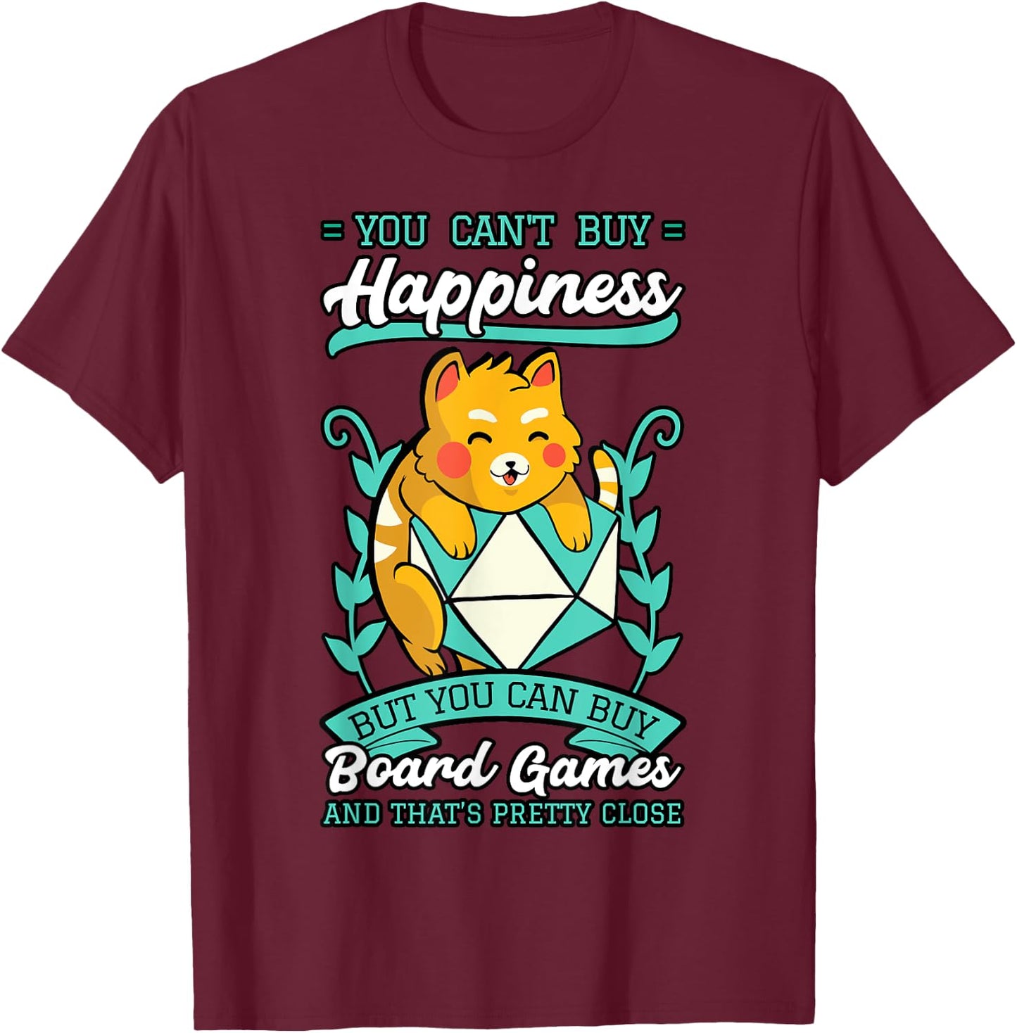 Boardgames Owner Tabletop Board Game Player Cat Lover T-Shirt - T-Shirt | Maroon