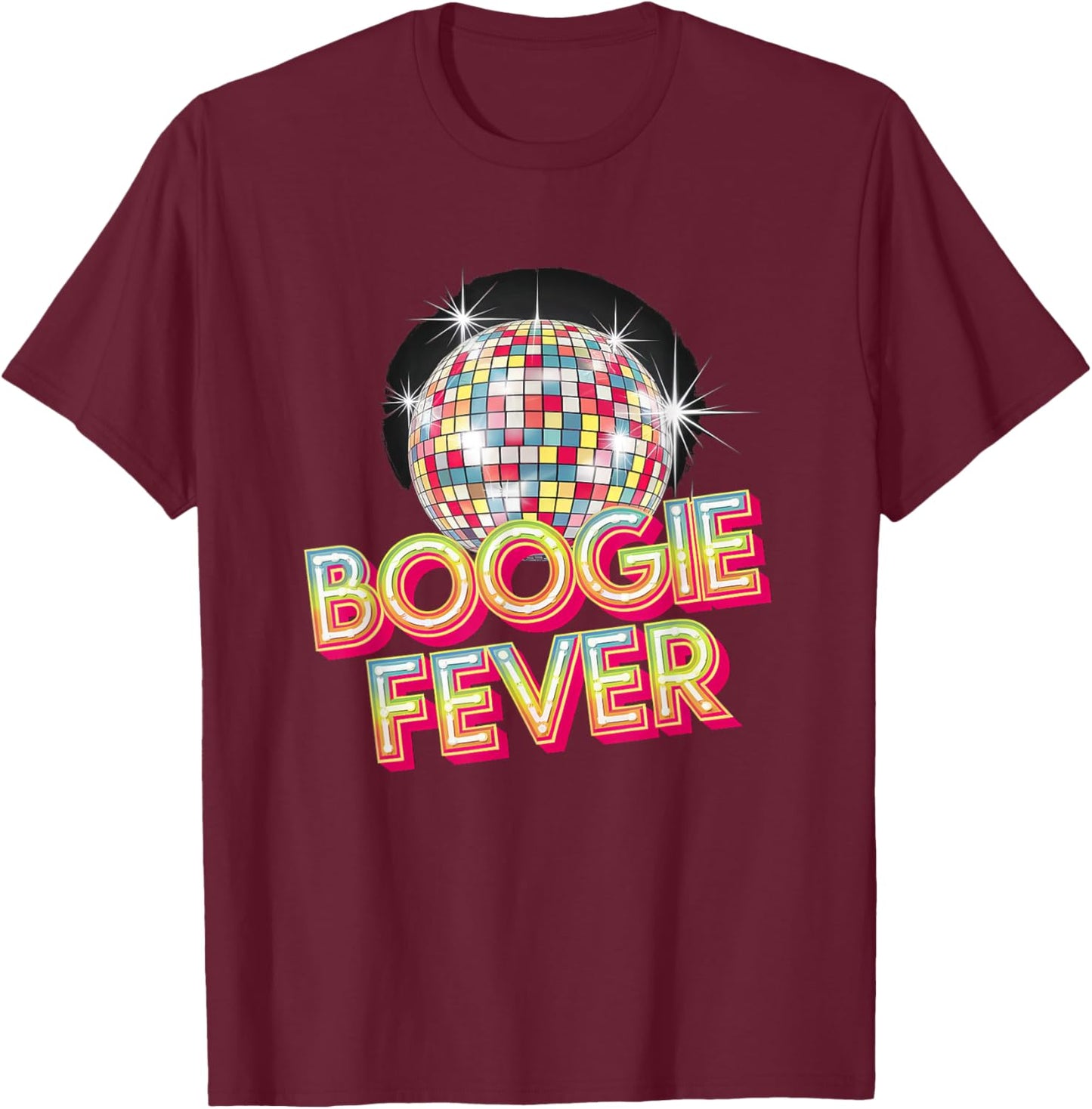 Disco Ball Vintage Retro boogie fever discoball cool party T-Shirt - T-Shirt | Maroon