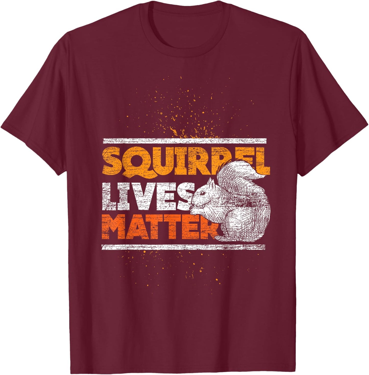 Nature Forest Lovers Squirrel T-Shirt - T-Shirt | Maroon