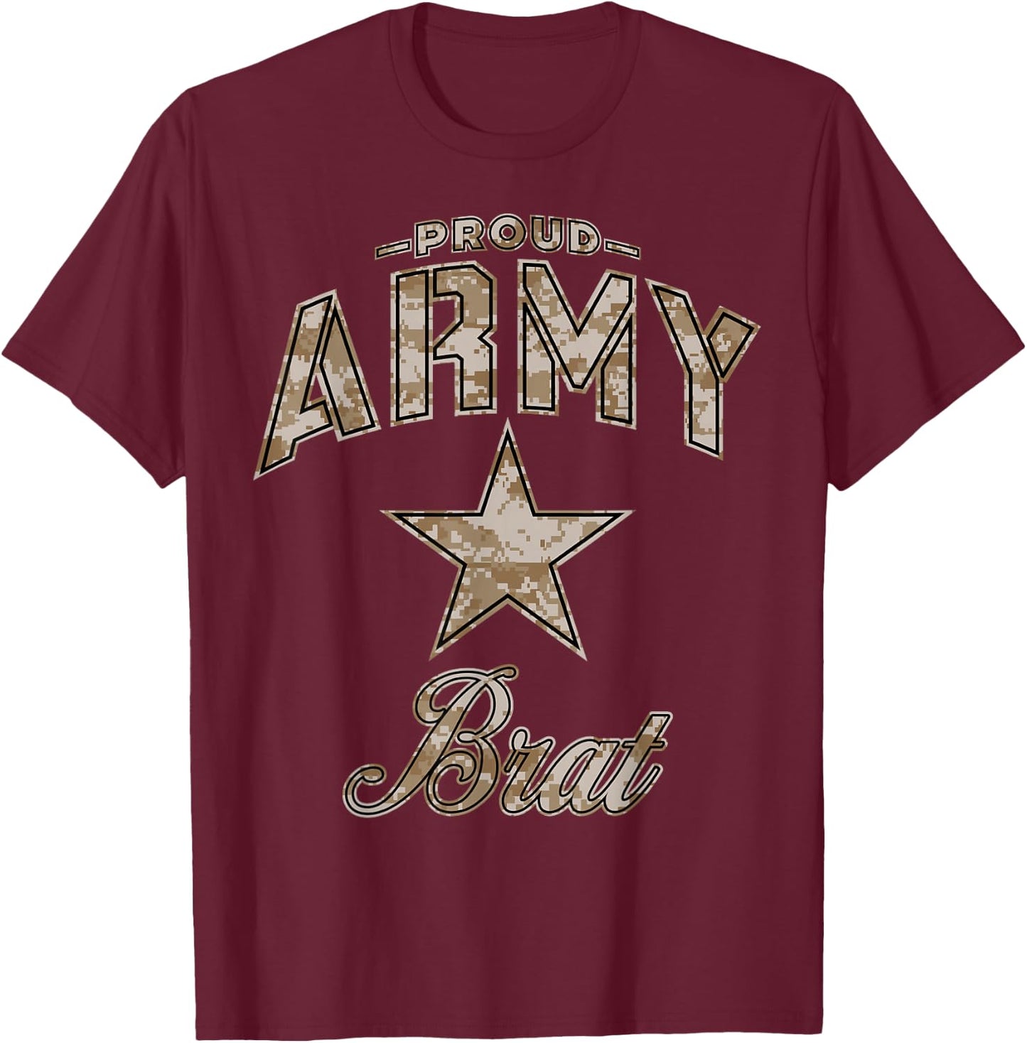 Army Brat Shirts (Camo) T-Shirt - T-Shirt | Maroon