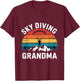 Retro Parachuting Skydiver Grandma Skydiving T-Shirt - T-Shirt | Maroon