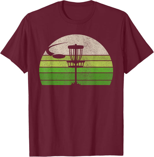 Ultimate Frisbee Disc Golf Shirts Co. Vintage Retro Classic Fit Black T-Shirt - T-Shirt | Maroon