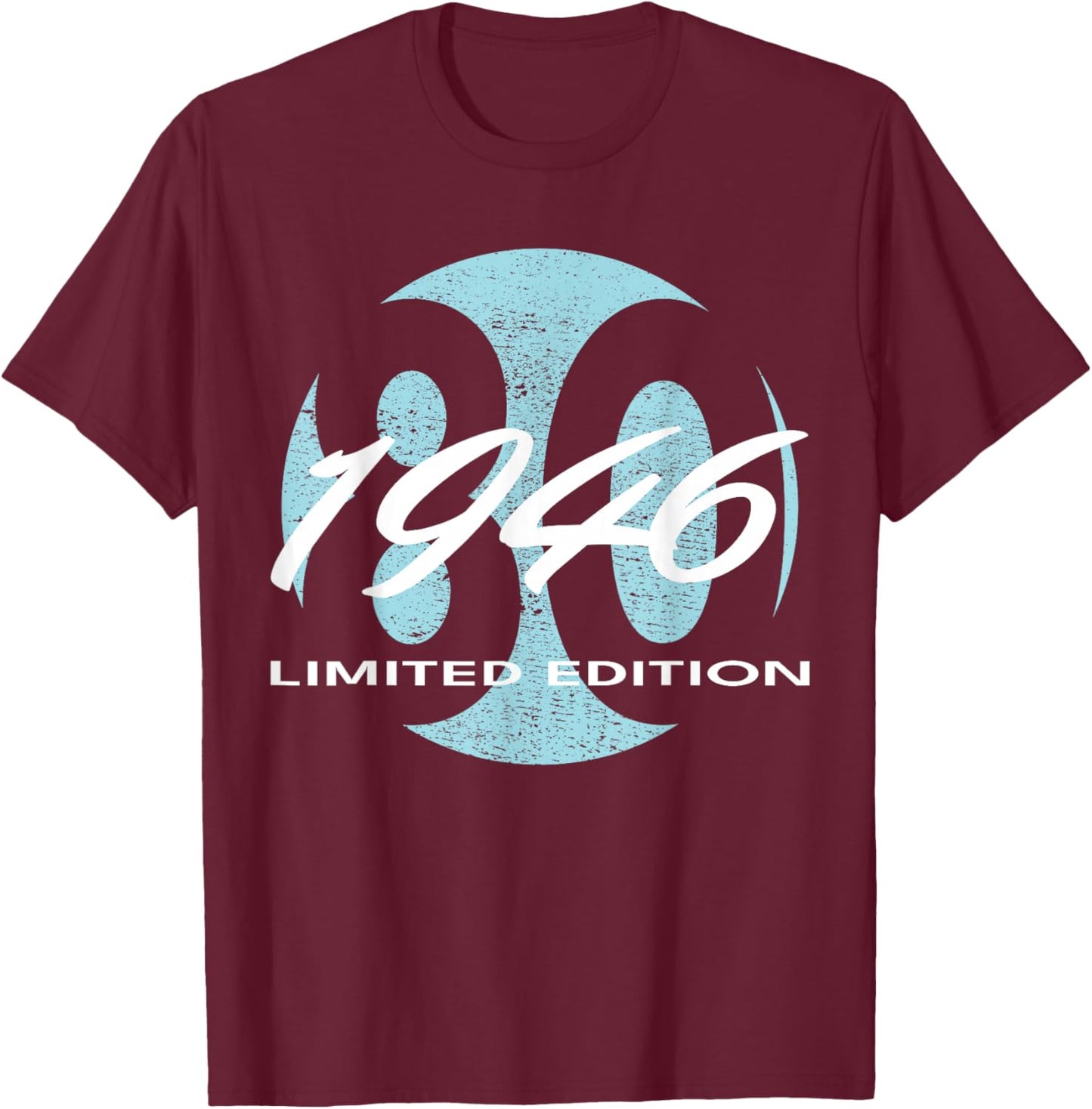 80th Birthday man Woman 80 Years 1946 Funny Gift T-Shirt - T-Shirt | Maroon