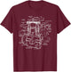 Mechanics Car Engine Pieces Cars Lovers - Muscle Cars T-Shirt - T-Shirt | Maroon