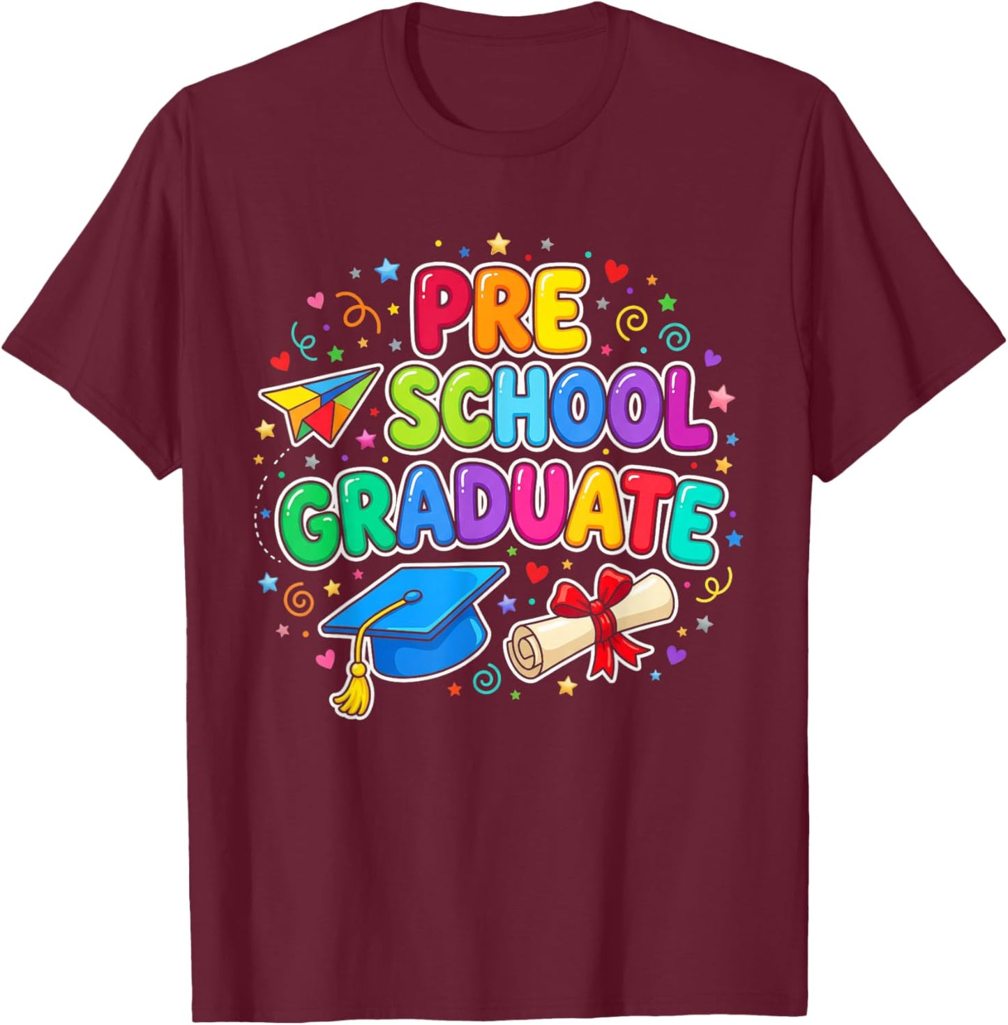Graduation Class Pre-K Preschool Boys Girls T-Shirt - T-Shirt | Maroon