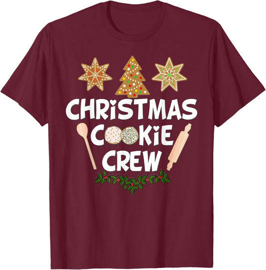 Christmas Cookie Crew Baking Team T-Shirt - T-Shirt | Maroon
