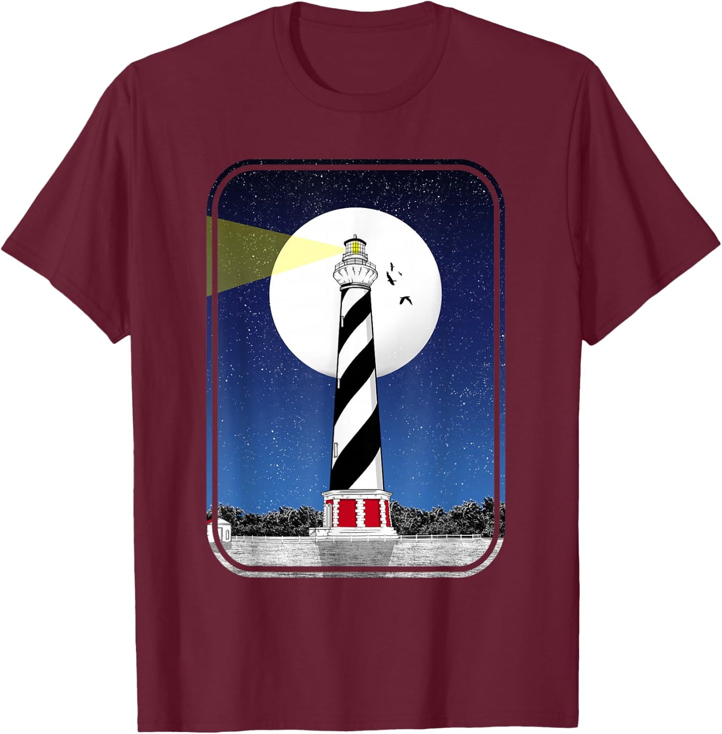 Cape Hatteras Light Lighthouse T-Shirt - T-Shirt | Maroon