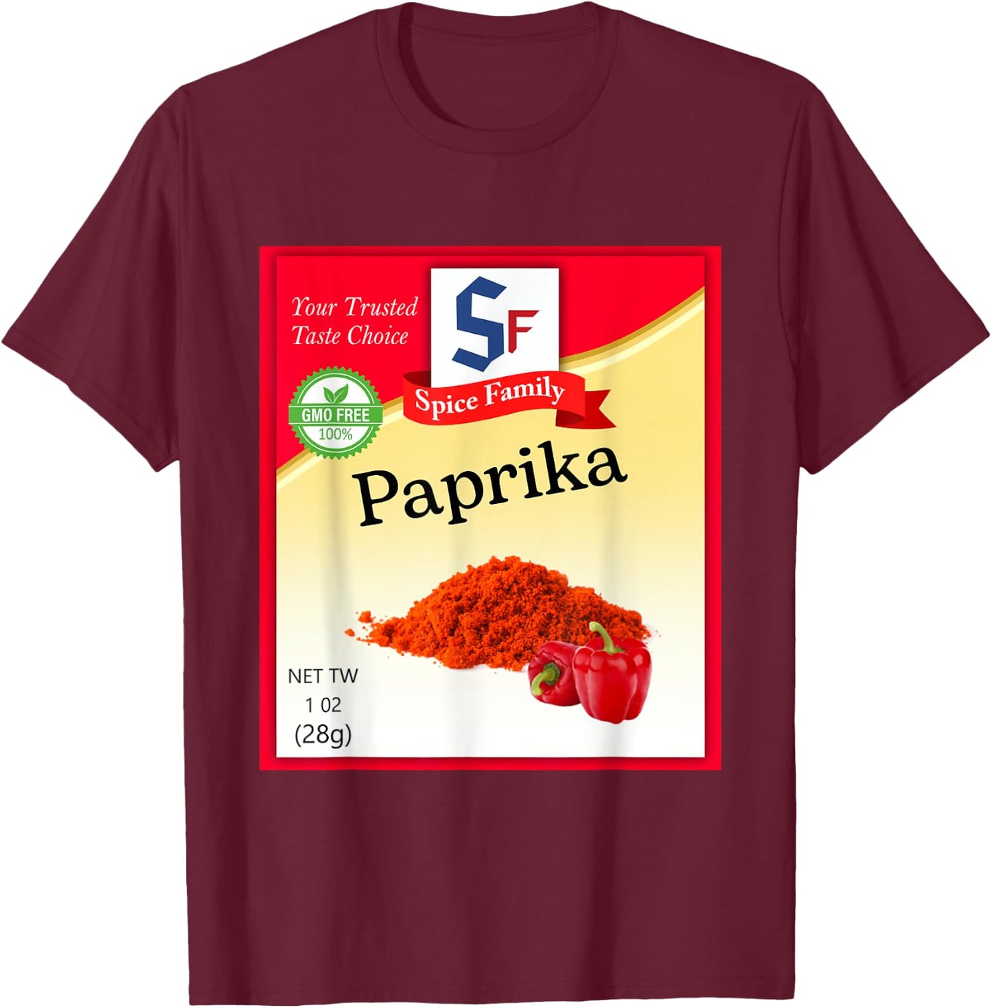Paprika Condiment Costume Holiday Spice Group Costumes T-Shirt - T-Shirt | Maroon