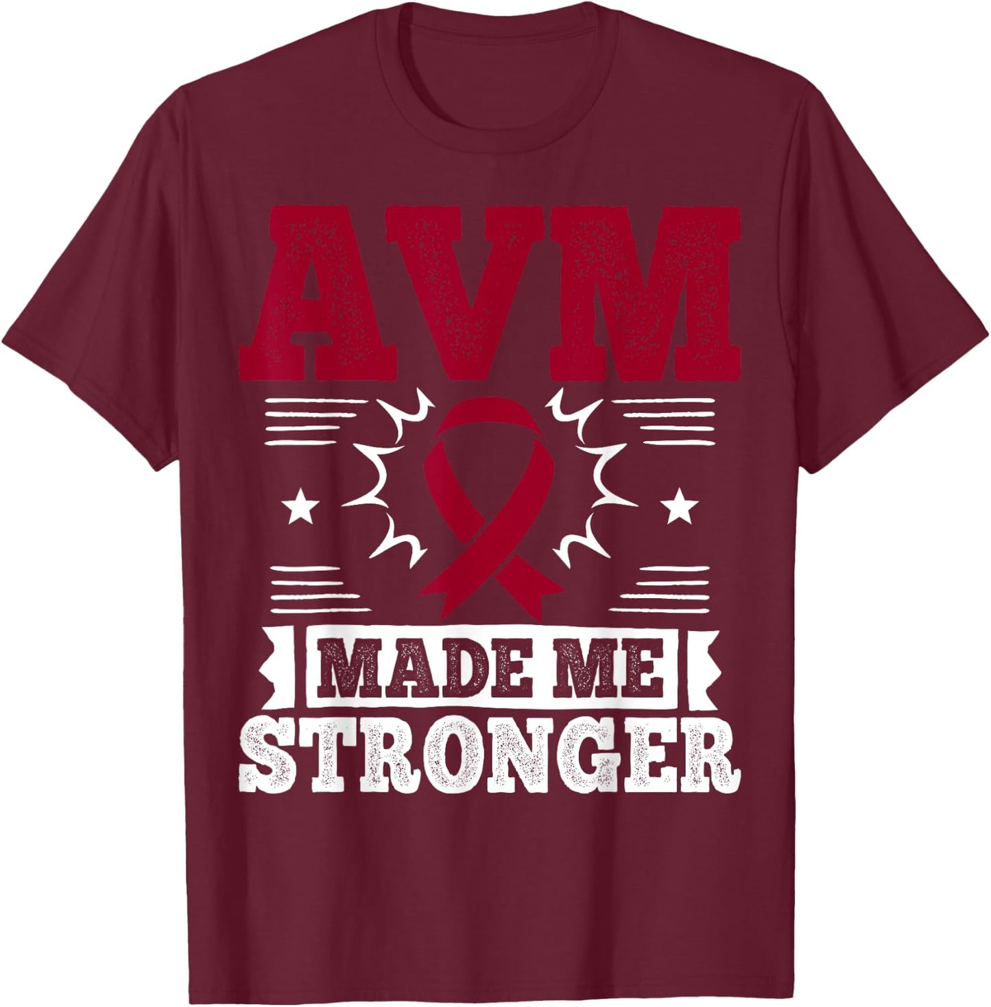 Arteriovenous Malformation Burgundy Ribbon T-Shirt - T-Shirt | Maroon