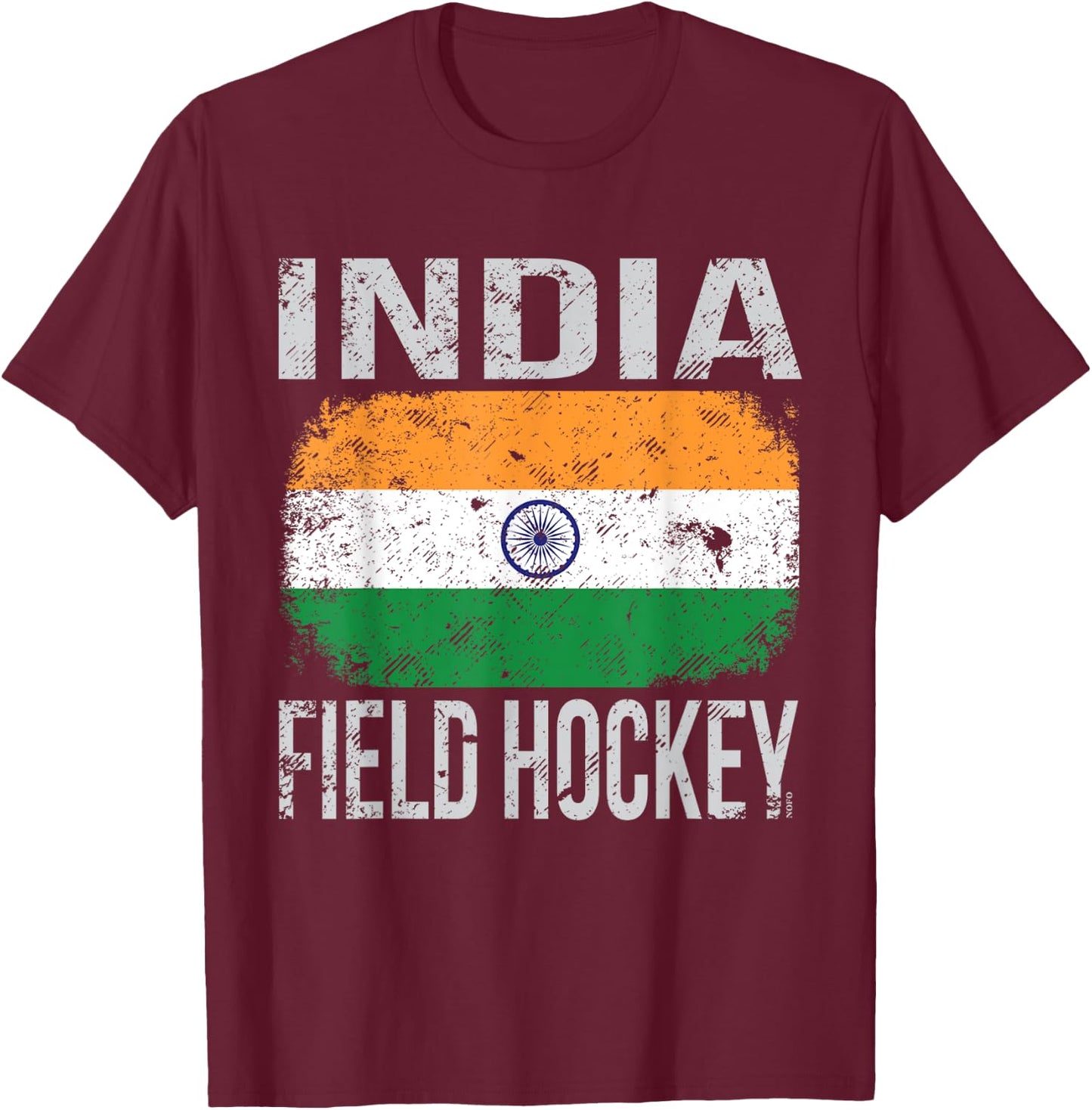 India Field Hockey, Indian Flag T-Shirt - T-Shirt | Maroon
