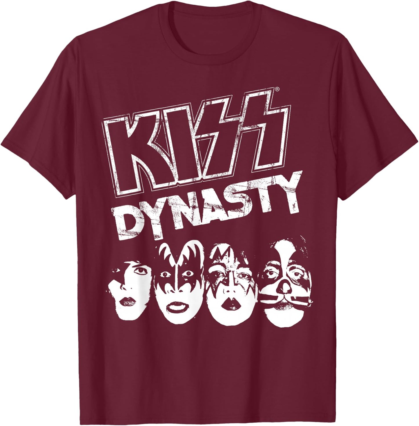 KISS Dynasty - Men's Black Classic Fit Short Sleeve - Size S T-Shirt - T-Shirt | Maroon