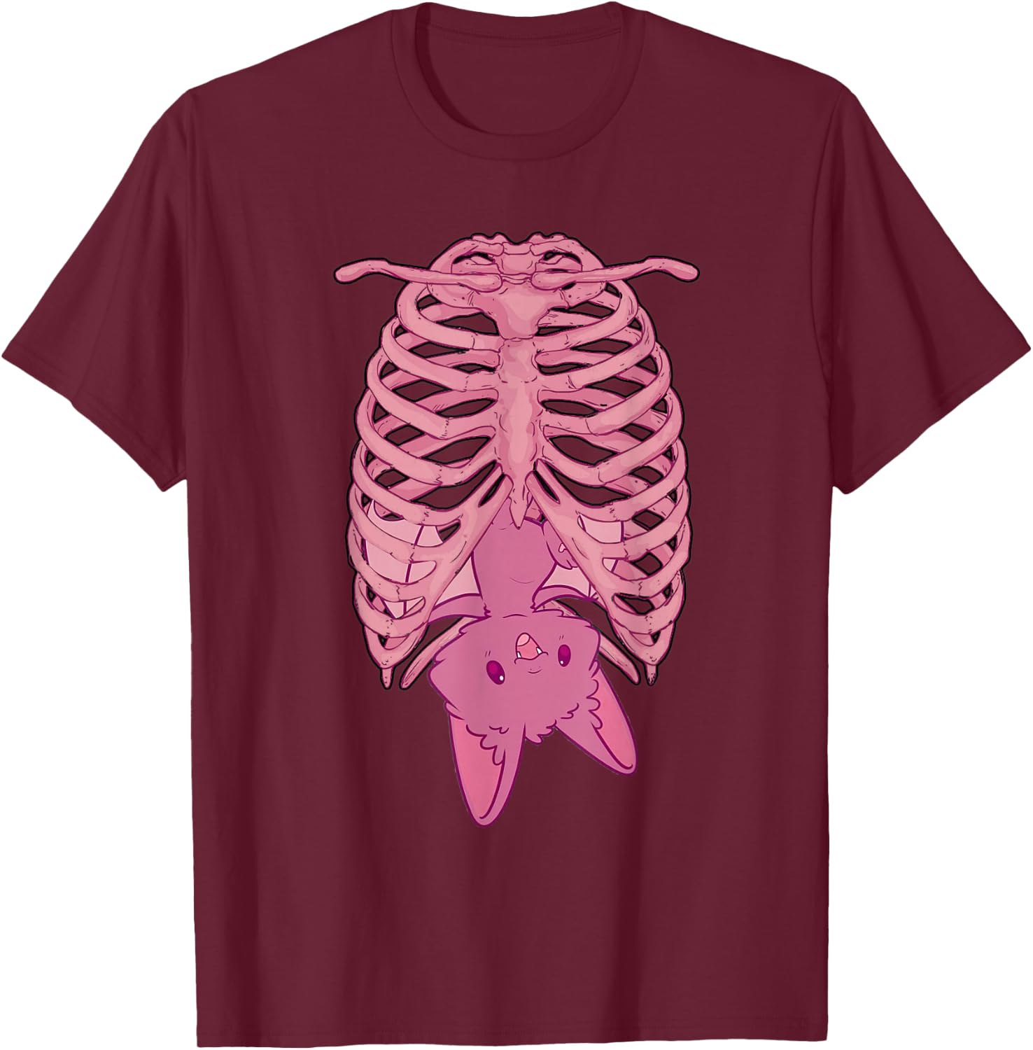Halloween Nu Goth Pink Bat Pastel Goth T-Shirt - T-Shirt | Maroon