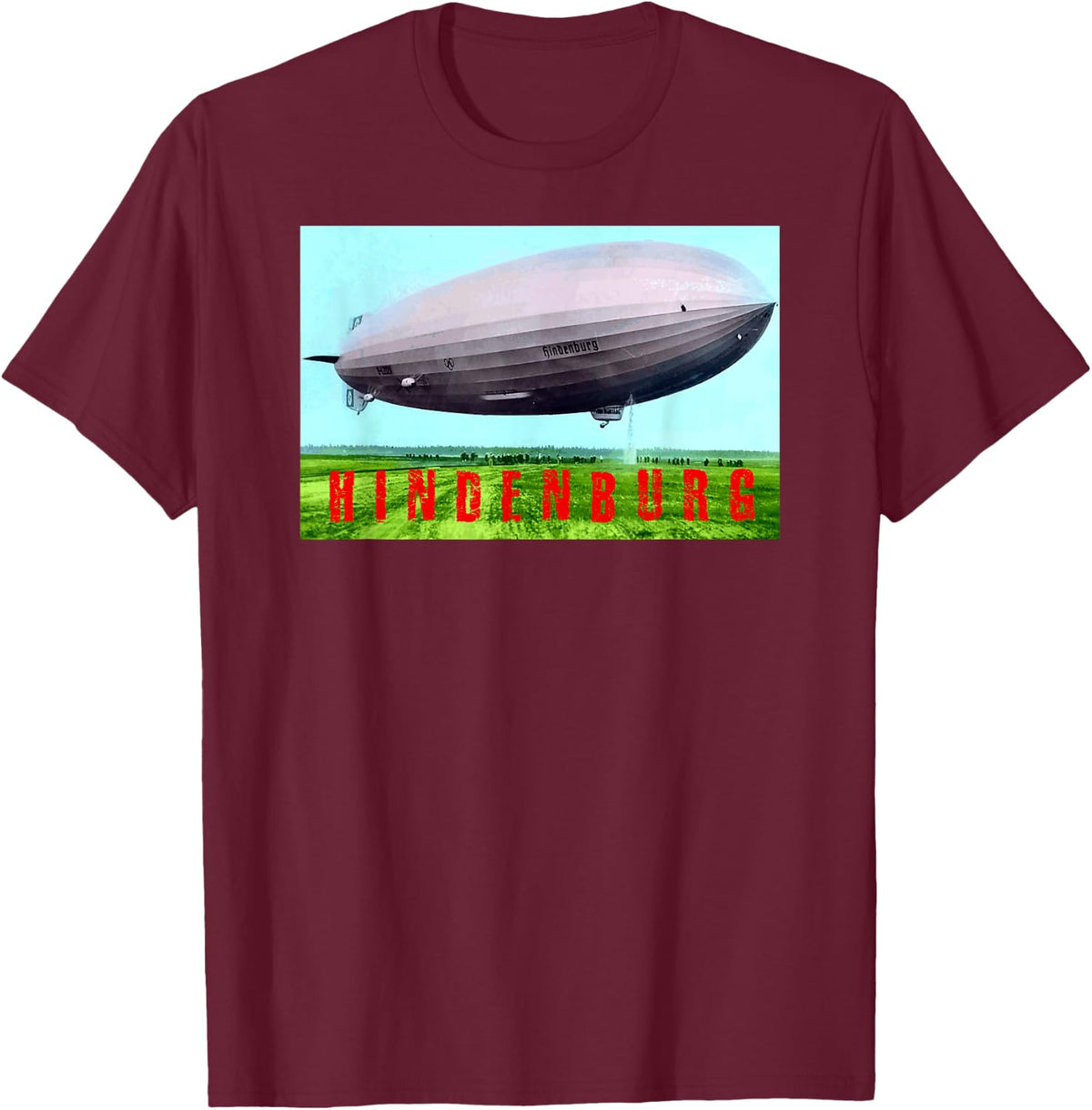 Hindenburg Vintage Airship Zeppelin Shirt T-Shirt - T-Shirt | Maroon