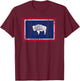 State of Wyoming Flag Fun Vintage Retro Fall Hiking Gift Dad T-Shirt - T-Shirt | Maroon