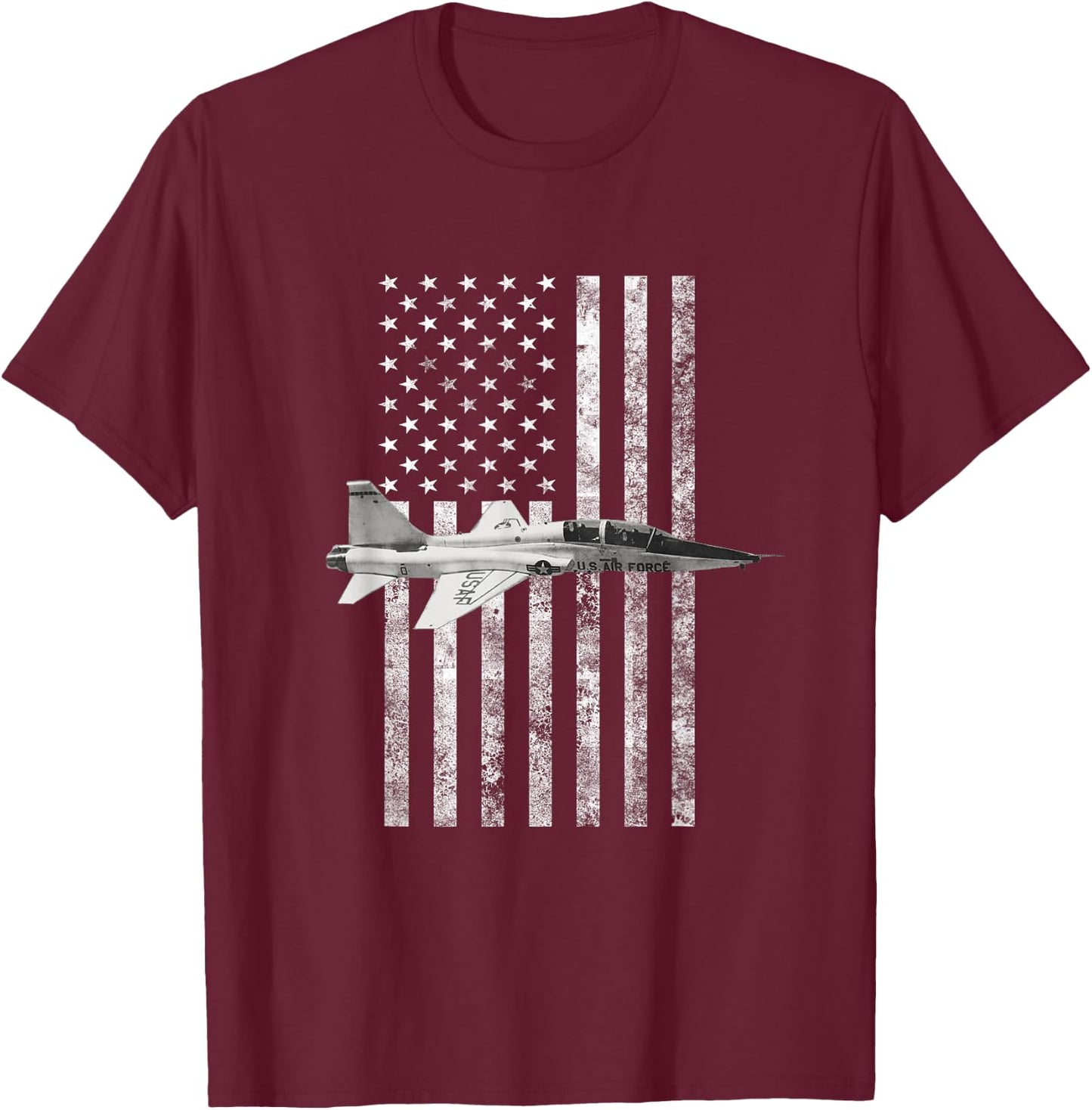 T-38 Talon American USA Flag - Military Women Kids Men T-Shirt - T-Shirt | Maroon