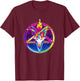 Creepy Girl Club Rainbow Baphomet Pentagram Sigil T-Shirt - T-Shirt | Maroon