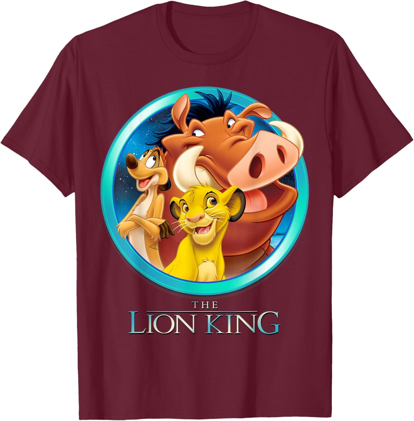 Disney The Lion King Best Friends Color Picture Group Shot T-Shirt - T-Shirt | Maroon