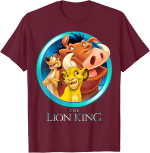 Disney The Lion King Best Friends Color Picture Group Shot T-Shirt - T-Shirt | Maroon