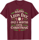 Merry Leon Day Noel Backwards Funny Christmas Countdown T-Shirt - T-Shirt | Maroon