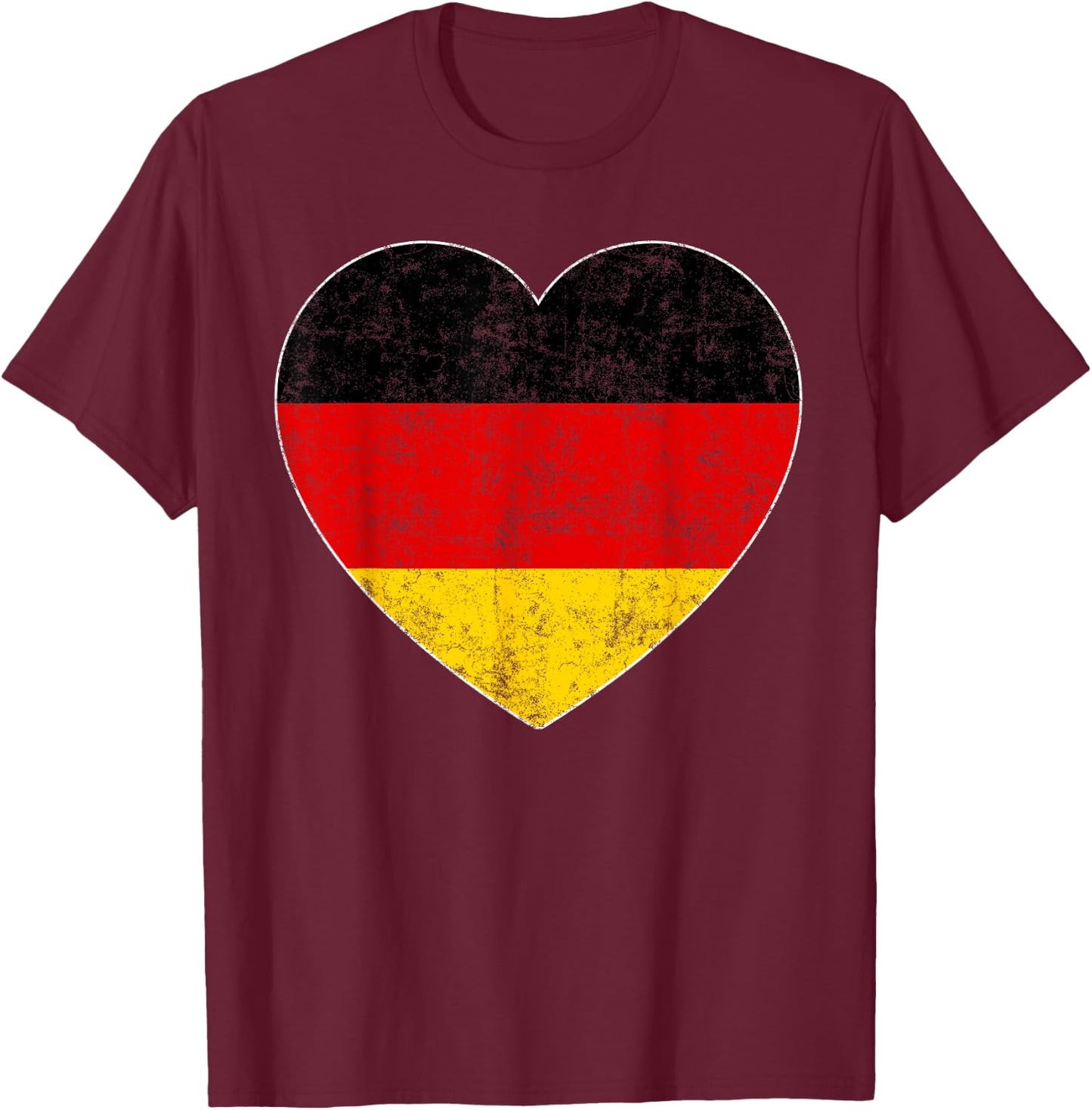 Oktoberfest T Shirt German Flag Heart Germany Gift Mom Wife T-Shirt - T-Shirt | Maroon