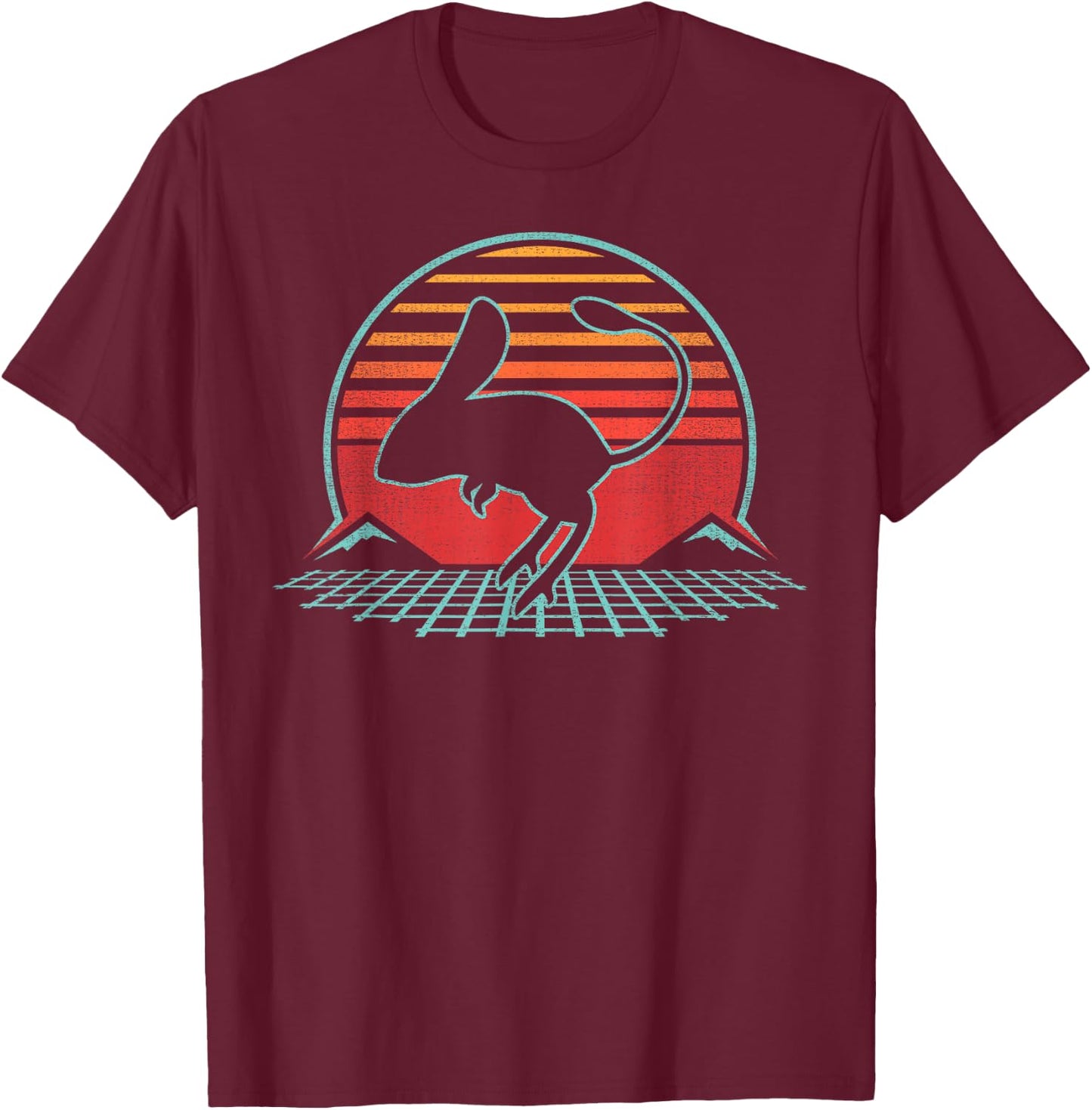 Jerboa Lover Animal Retro Vintage 80s Style T-Shirt - T-Shirt | Maroon