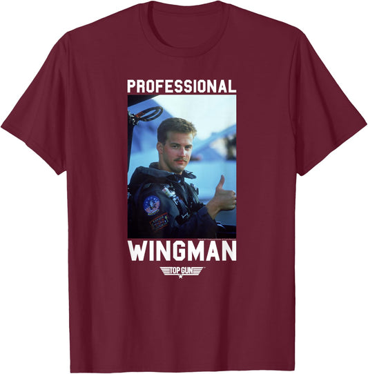 Top Gun Professional Wingman Goose Photo Action Movie T-Shirt - T-Shirt | Maroon