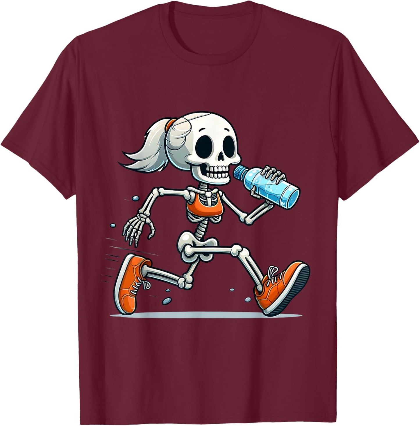 Running Skeleton Halloween Costume Spooky Runners Lover T-Shirt - T-Shirt | Maroon