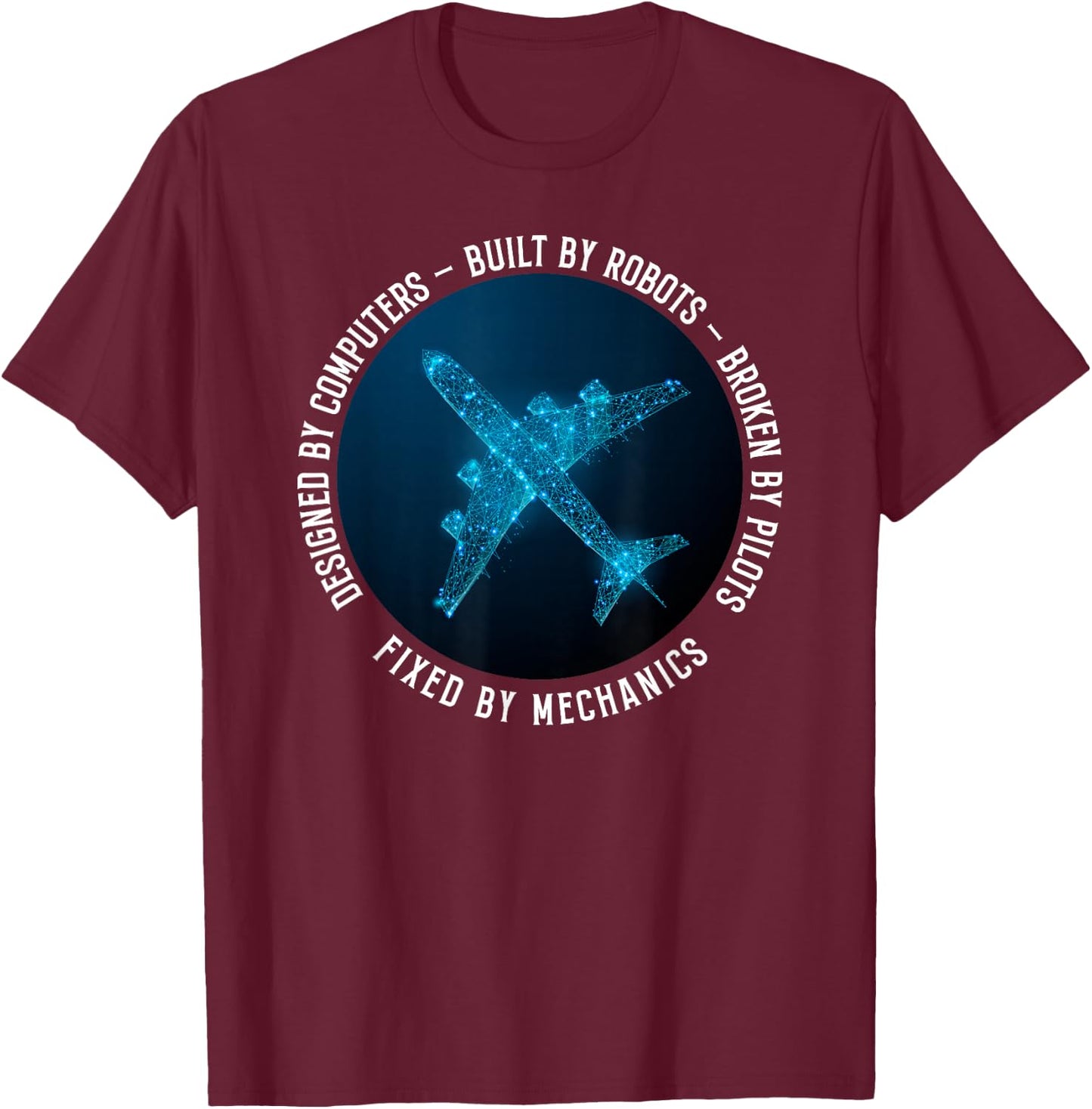 Aviation Mechanic Aircraft Engineer Technician T-Shirt - T-Shirt | Maroon
