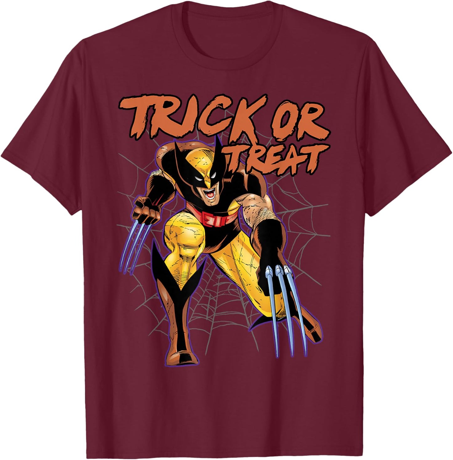 Marvel X-Men Comic Wolverine Trick or Treat Halloween T-Shirt - T-Shirt | Maroon