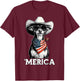 Miniature Pinscher Min Pin American Flag Bandana Sunglasses T-Shirt - T-Shirt | Maroon