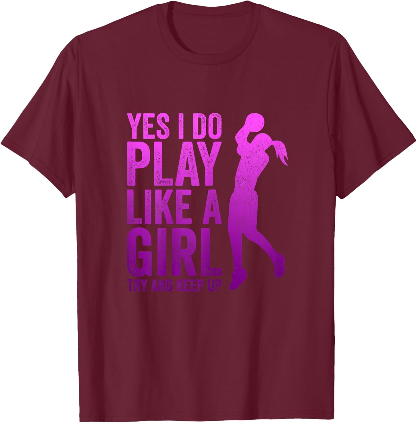 Teen Girls Youth Basketball Clothes Gifts - Play Like A Girl T-Shirt - T-Shirt | Maroon